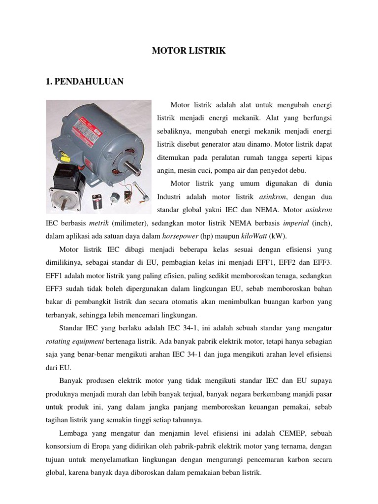 Makalah Motor Listrik Dan Motor Bakar