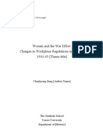 Women and The War Effort: Changes in Workplace Regulations in France, 1941-45 (Thesis Title)