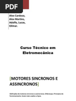 Trabalhod -  definições sobre motores síncronos e assíncrono