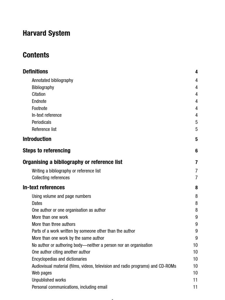 Harvard System Citation Bibliography