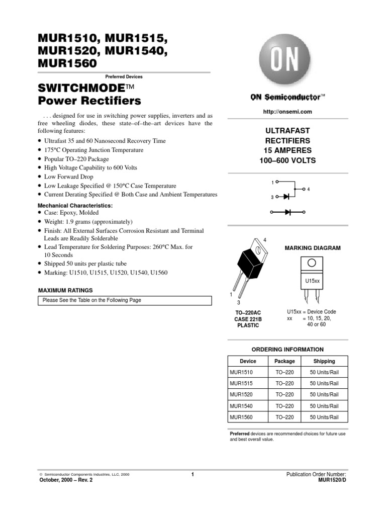 U1560 Diode Datasheet