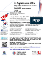 ENG - Poster Korea Symposium 2013 - Glendon Campus - York University