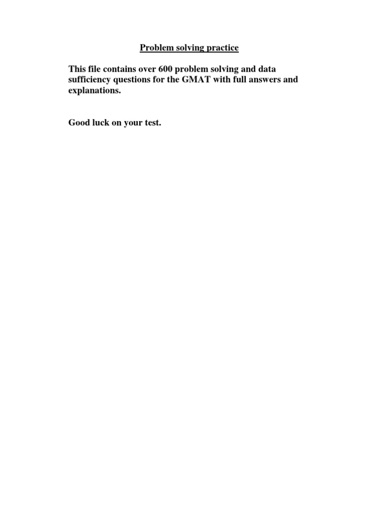 GMAT Problem Solving Practice Questions | PDF | Area | Circle