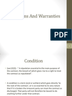 Conditions and Warranties