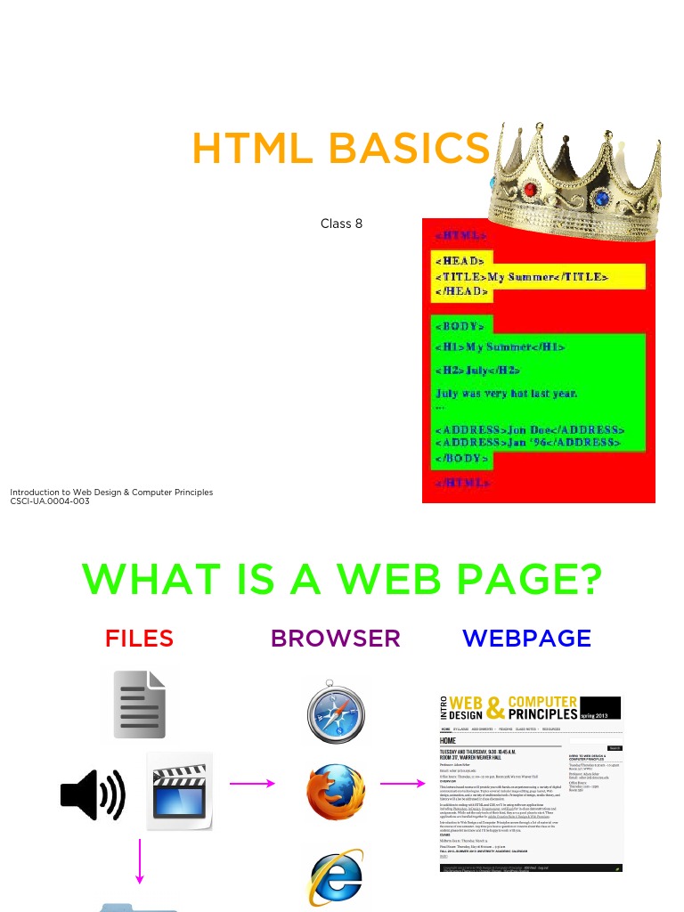 Class 8 - Intro to HTML | Html Element | Html
