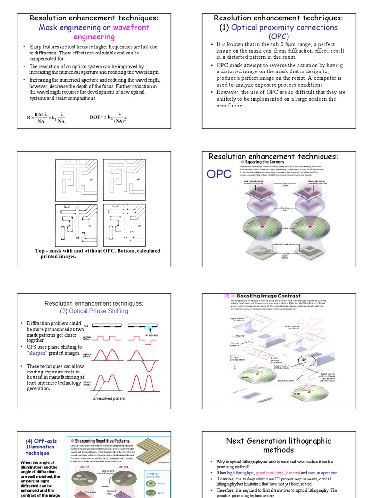 Resolution Enhancement in Lithography | PDF | Photolithography ...