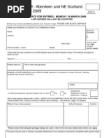 Festival Entry Form 2009