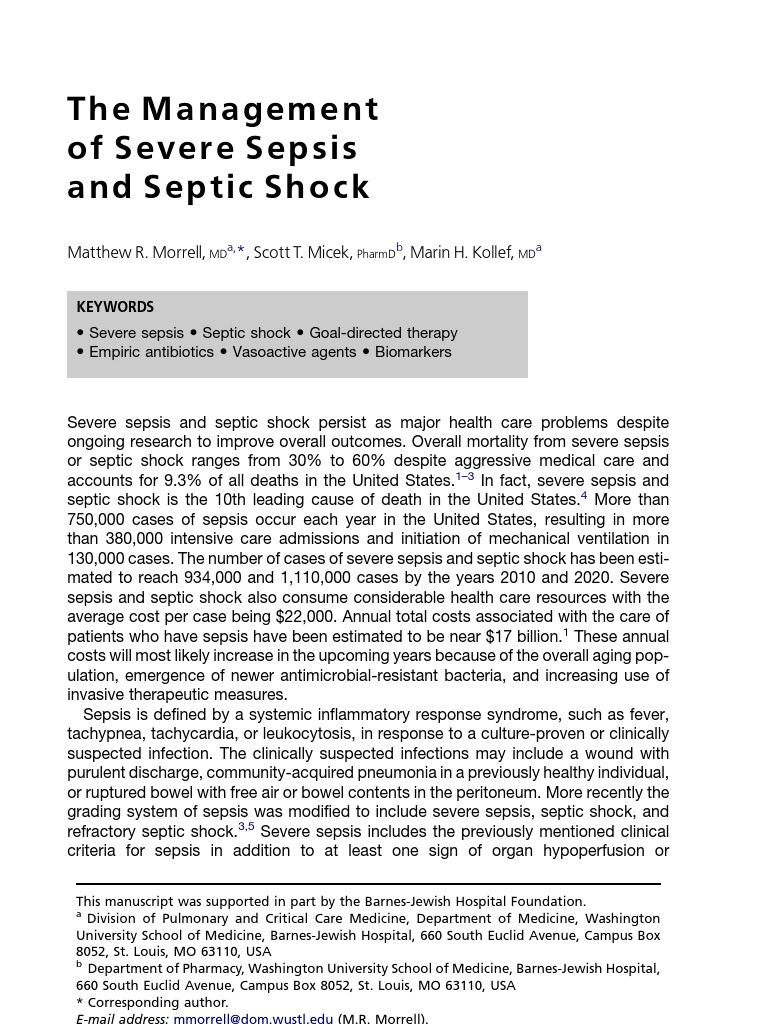 Management of Sepsis and Septic Shock | PDF | Sepsis | Shock (Circulatory)