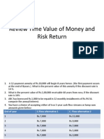 Review TVM & Risk Return