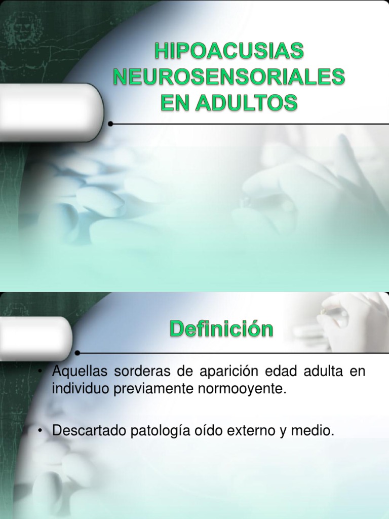 Hipoacusias Neurosensoriales en Adultos Oído Hipotiroidismo