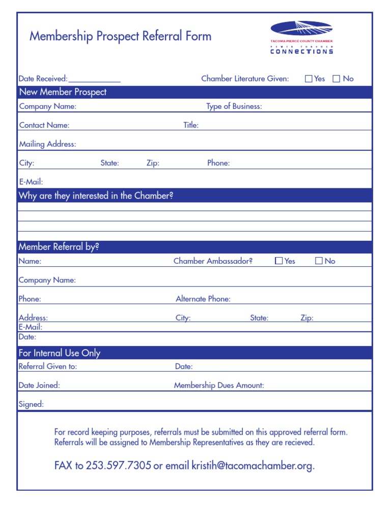 Chamber Membership Referral Form | PDF