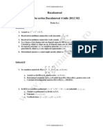 Subiectele Bacalaureat Matematica 4 Iulie 2012 M2
