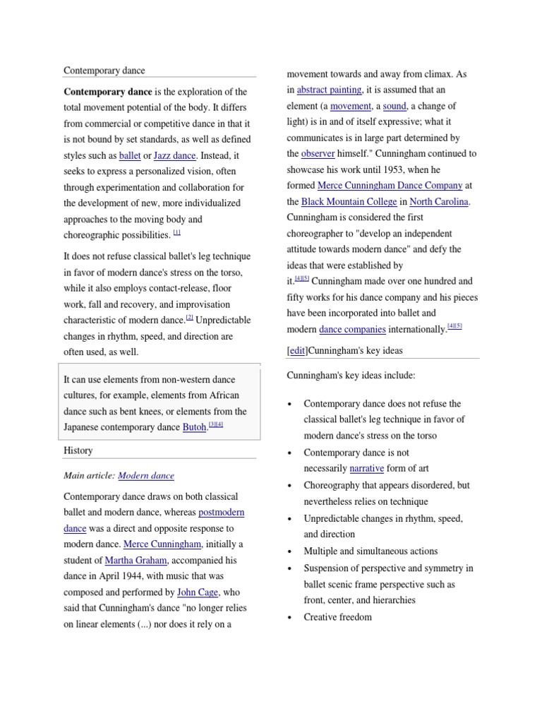 Contemporary Dance Pdf Dances Theatre