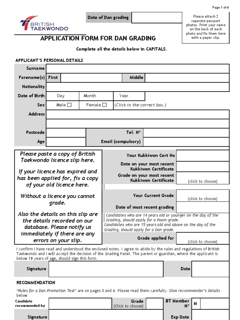 Dan Grading | PDF | Taekwondo | Cheque