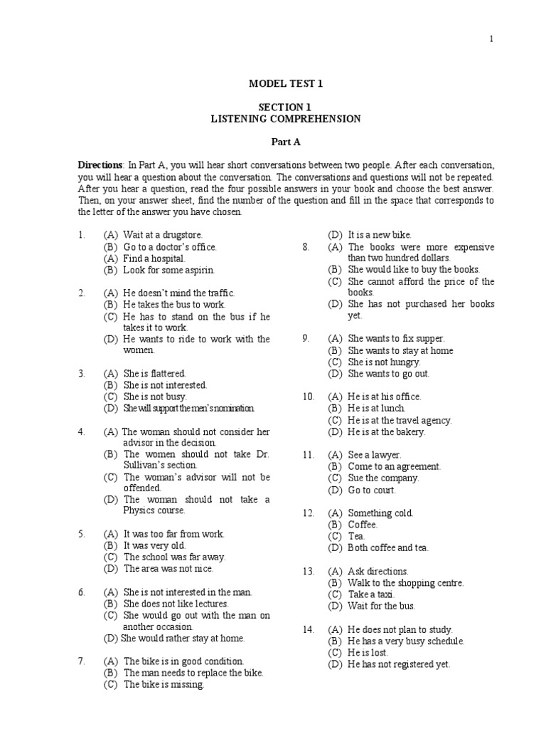 Listening Model Test