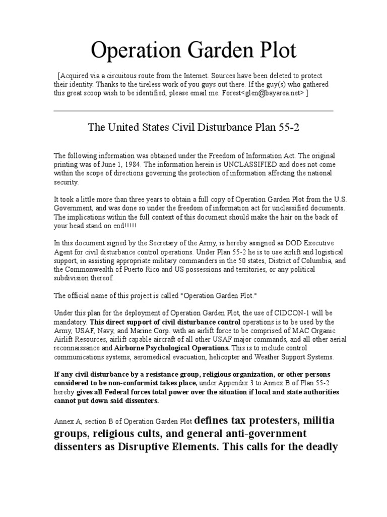Operation Garden Plot The United States Civil Disturbance Plan 55