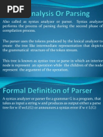 Syntax Analysis or Parsing