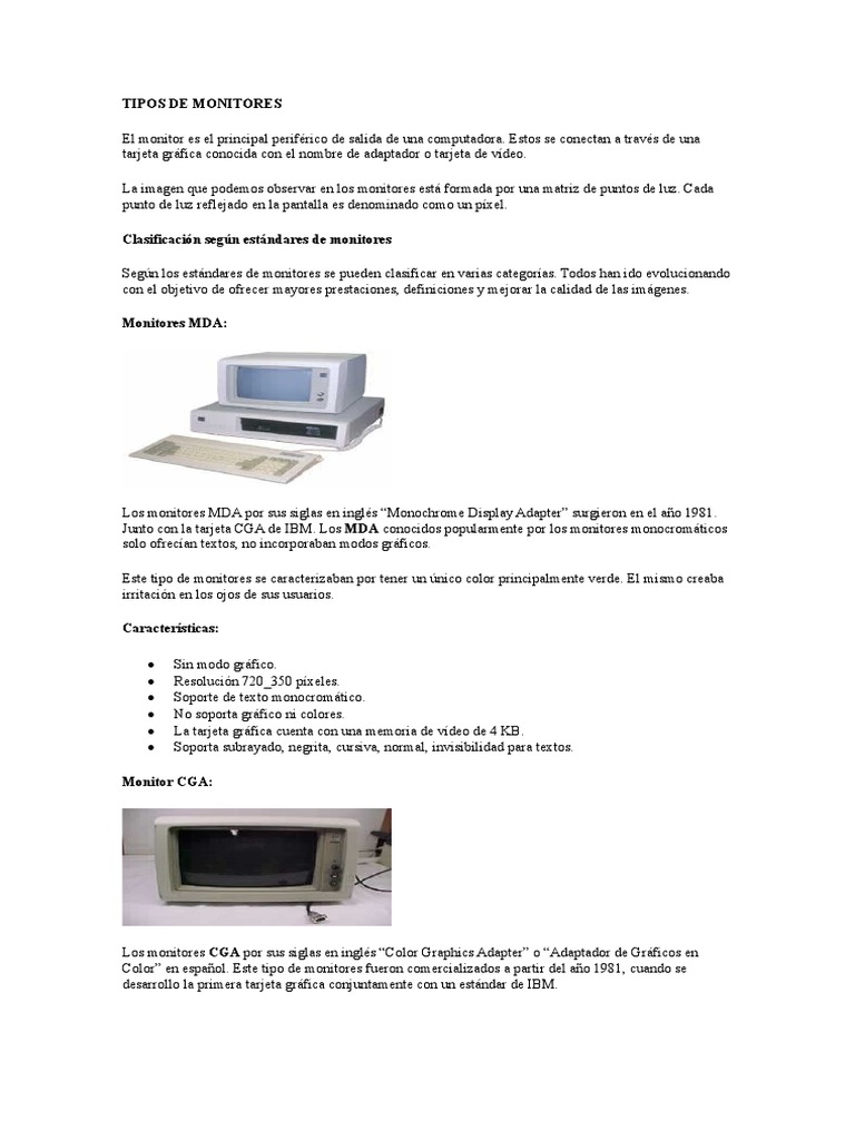 Evolución de Monitores de PC | PDF | Monitor de computadora ...