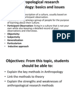 Anthropological Research Methodology