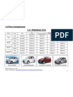 1.5 Price Comparisons 1.5.1 Perodua Viva: Viva 1.0 Auto Viva 850 Manual Viva 660 BX Manual Viva 660 EX Manual