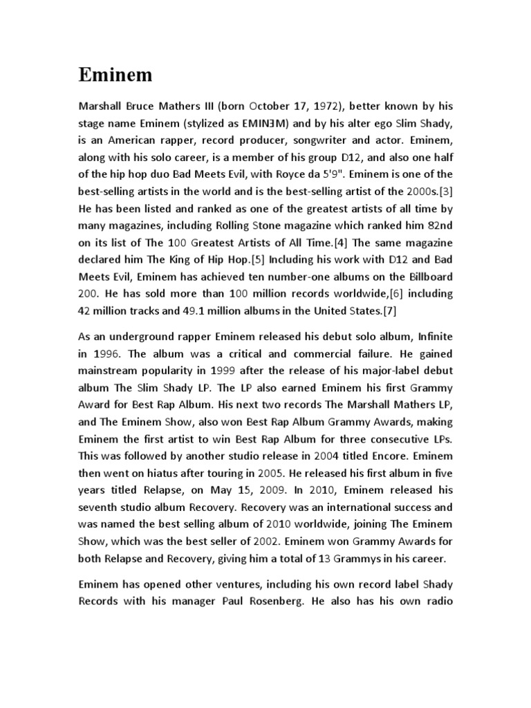 Eminem | PDF | Art