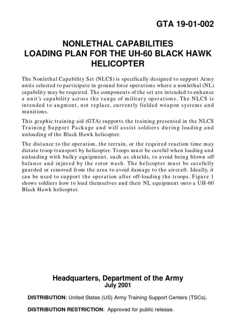 UH-60 Black Hawk Loading Plan Guide | PDF | Sikorsky Uh 60 Black Hawk ...