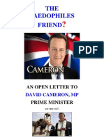 Open Letter David Cameron PM - The Paedophiles Friend (13-03-03)