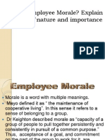 What Is Employee Morale? Explain Its Features/nature and Importance