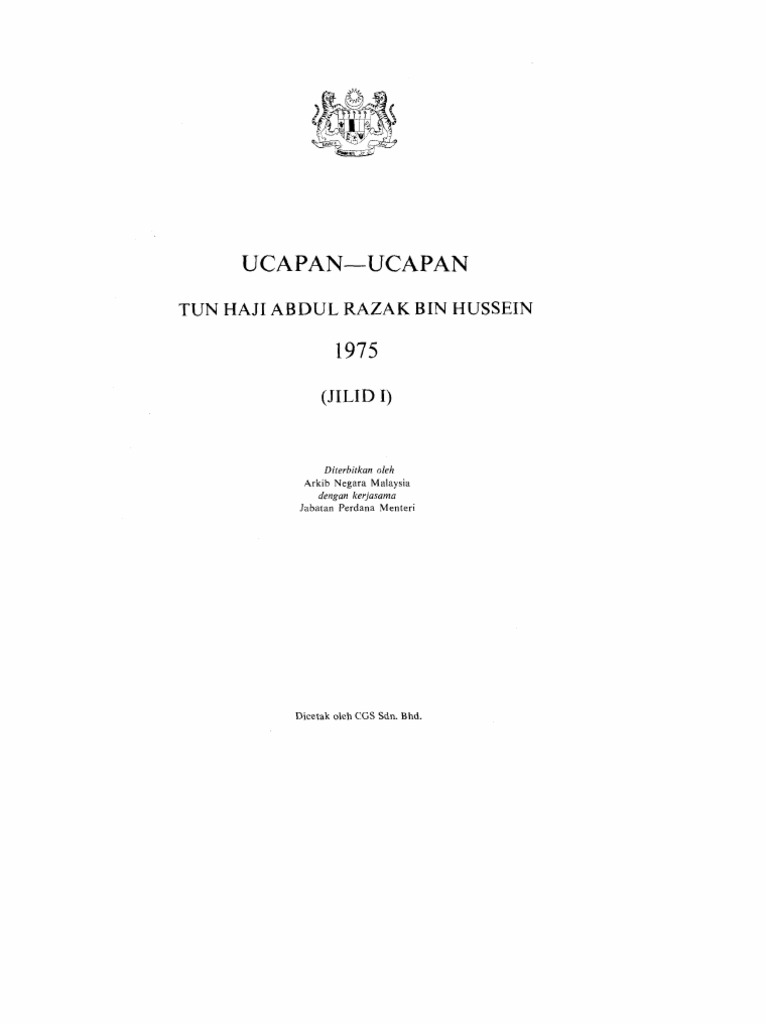 1975 Jilid 1 Ucapan Ucapan Tun Haji Abdul Razak Bin Hussein Pdf
