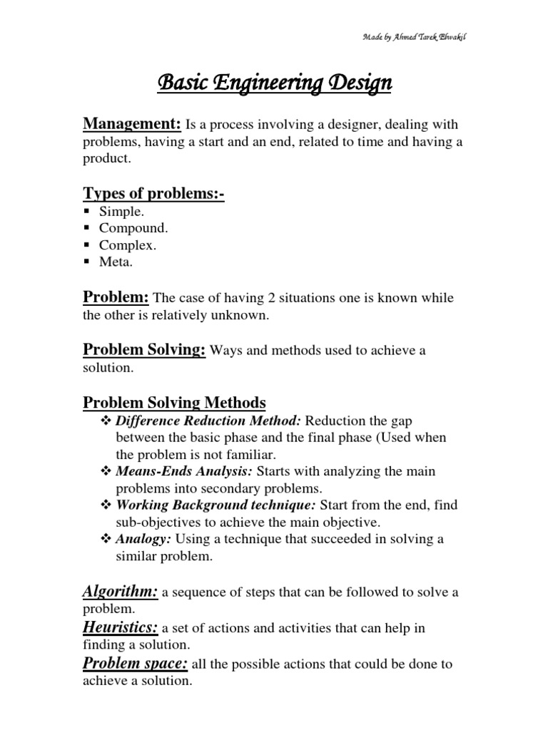 Engineering Design and Problem Solving | PDF | Thought | Creativity