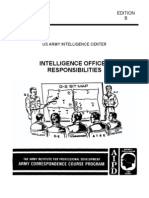 Army Intelligence Officer Responsibilities