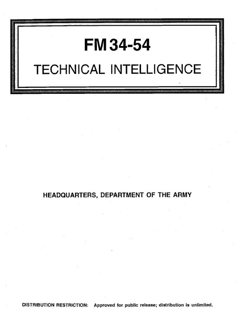 Technical Intelligence Guidance for Army | PDF | Defense Intelligence ...