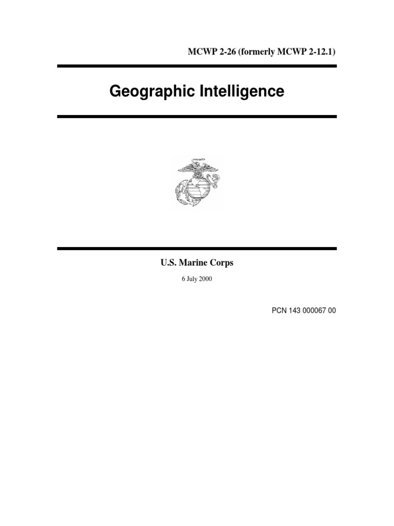 Geographic Intelligence MCWP 2-26 | PDF | Military | Geography