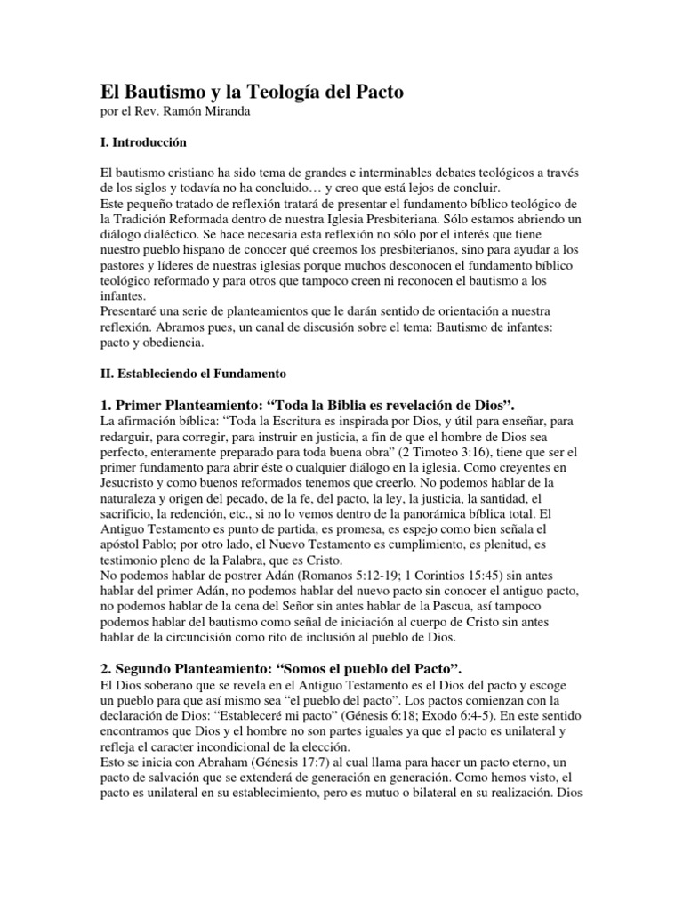 El Bautismo y La Teologia Del Pacto | PDF | Bautismo | Cristo (título)