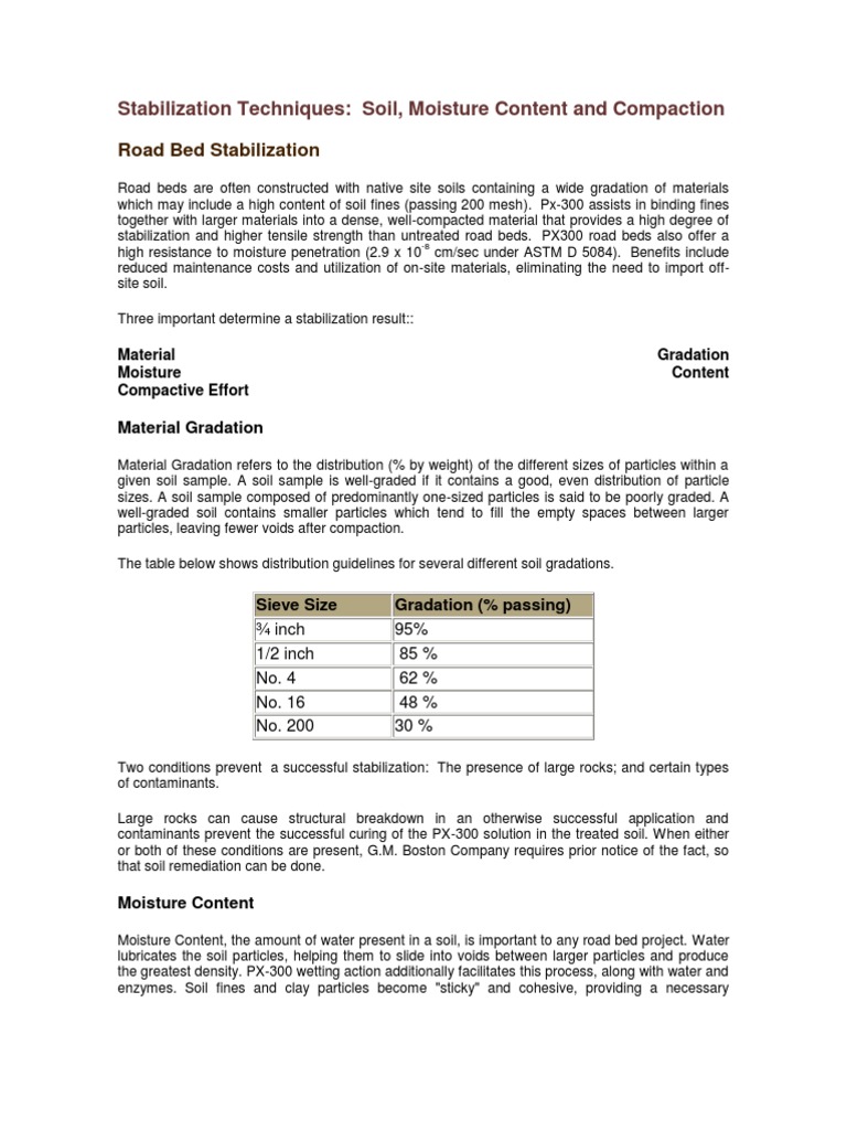 Road Bed Stabilization Techniques | PDF | Soil | Civil Engineering