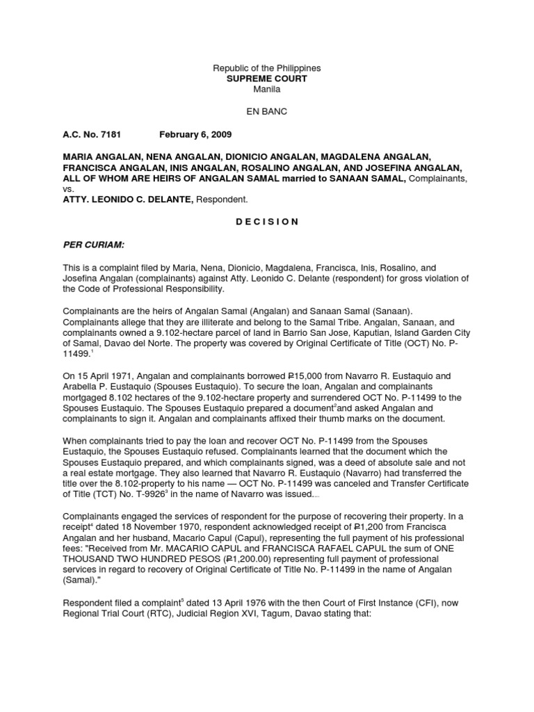 Supreme Court Decision on Angalan Case | PDF | Lawyer | Plaintiff