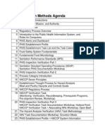 Inspection Methods Agenda: FSIS Statutes, HACCP, PHIS, Food Safety