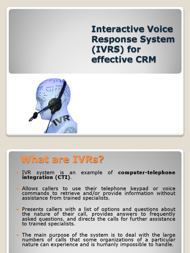 Interactive Voice Response System | PDF | Interactive Voice Response ...
