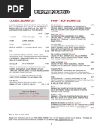 HighTechBurrito Menu (June 2007)