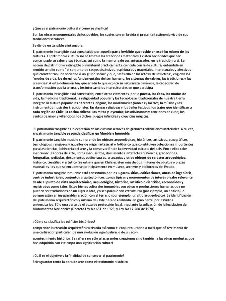 Qué es el patrimonio cultural y como se clasifica (1