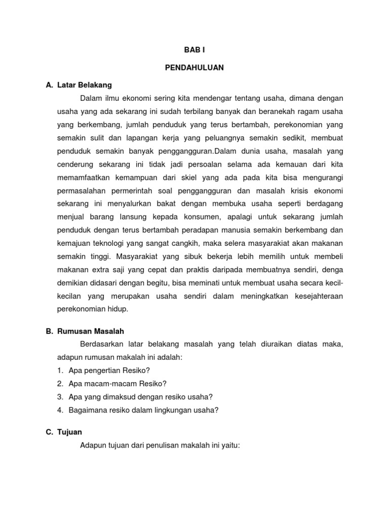 Resiko Usaha Docx