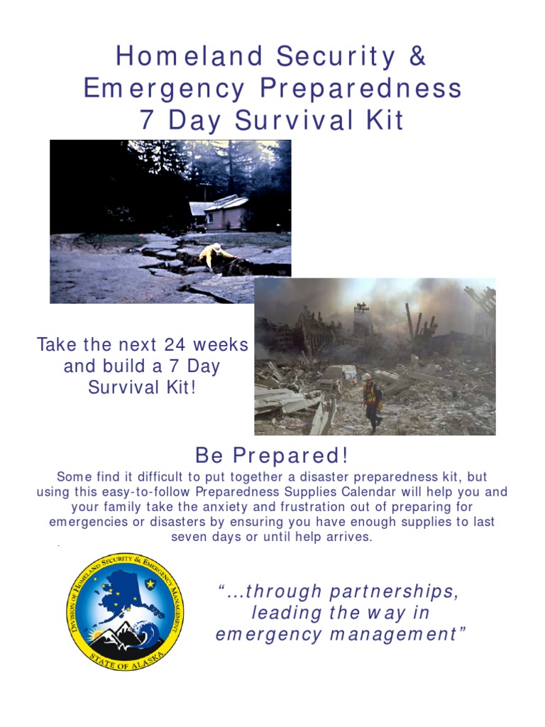 FEMA Emergency Disaster Preparedness Survival 7 Day Supply