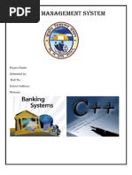 Bank Management System: Project Guide: Submitted By: Roll No.: School Address: Website