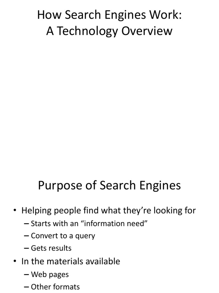 Search Engine Technology Overview | PDF