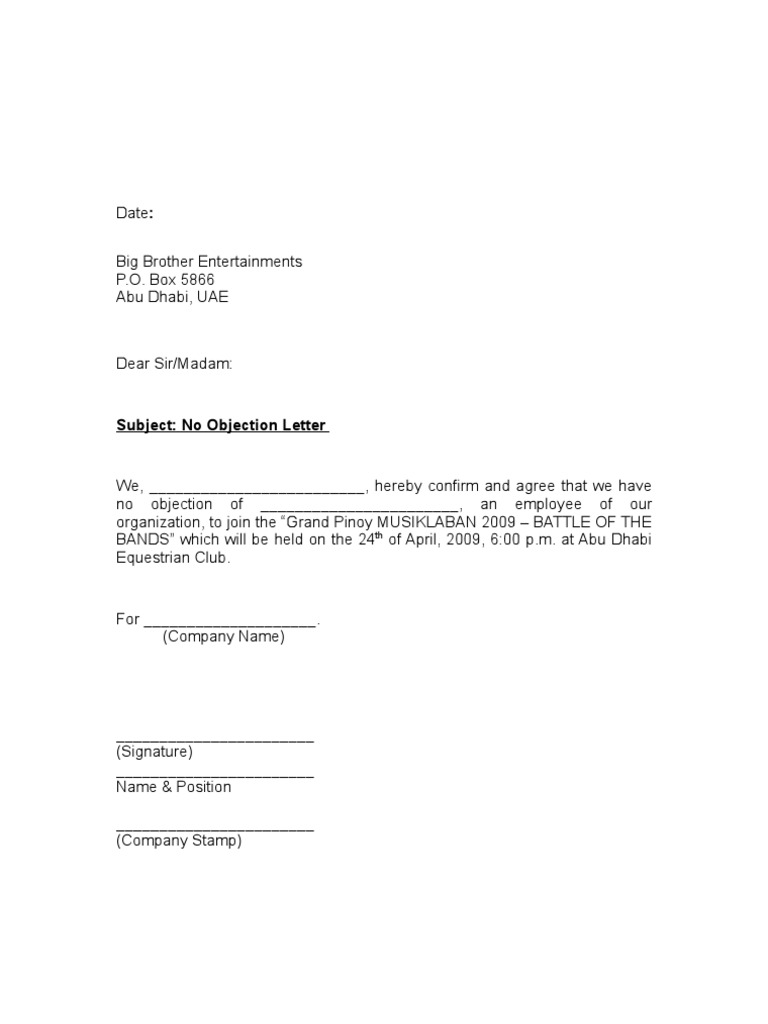 document f-01 sample No Letter Objection document f-01 sample No Letter Objection