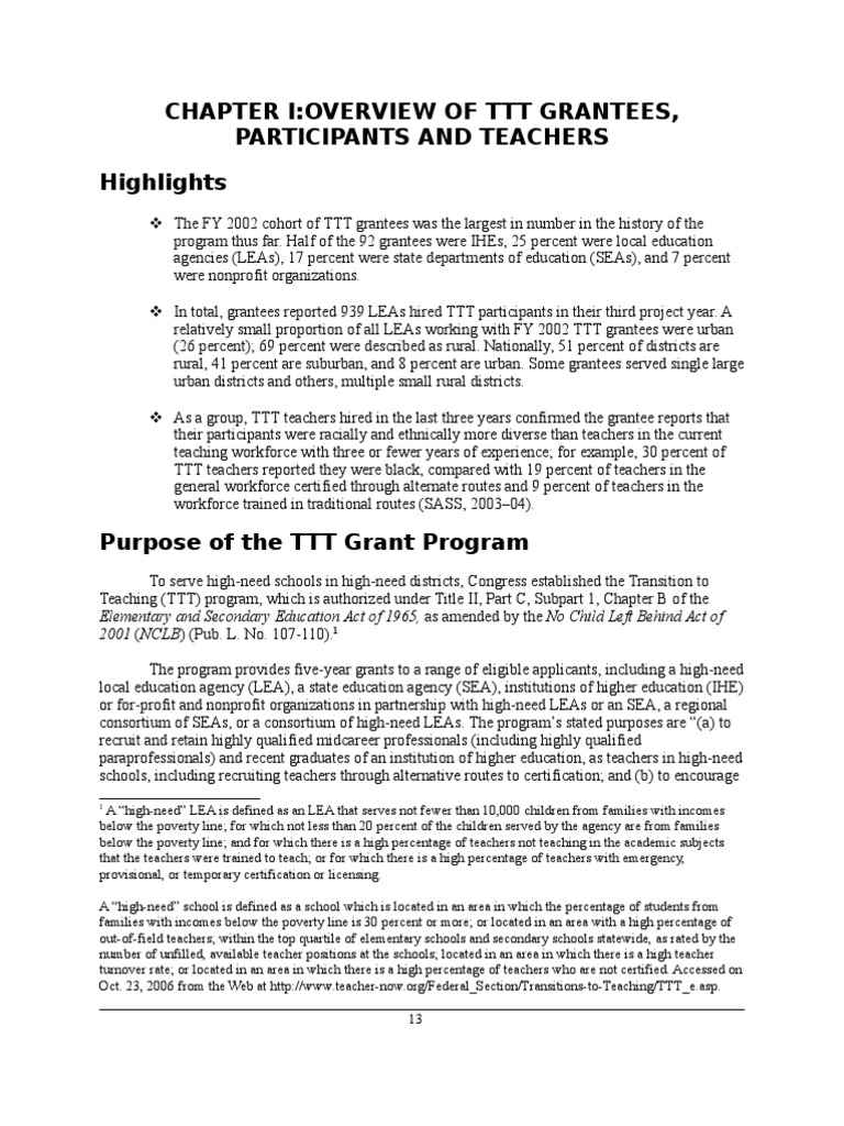 Overview of TTT Grant Program 2002 | PDF