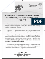 Change of Commencement Date of Global Budget Payment Program (GBPP)