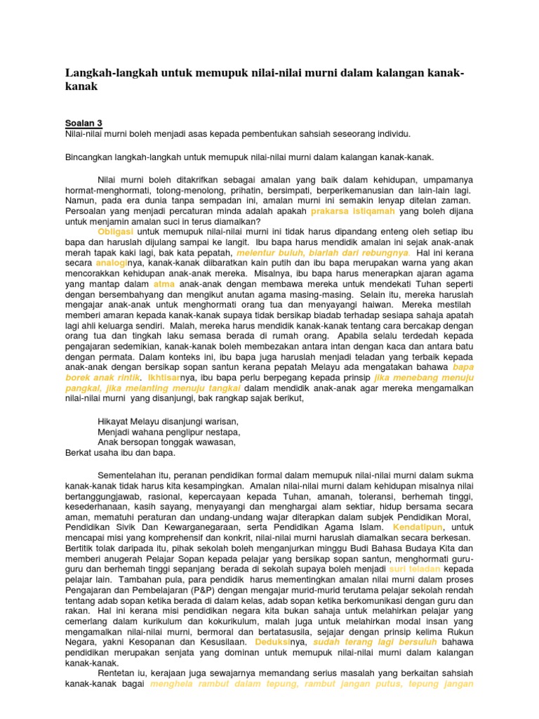 Amalan Nilai Murni  PDF