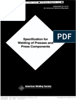 ANSI/AWS D14.5-97 Specification For Welding of Presses and Press Components