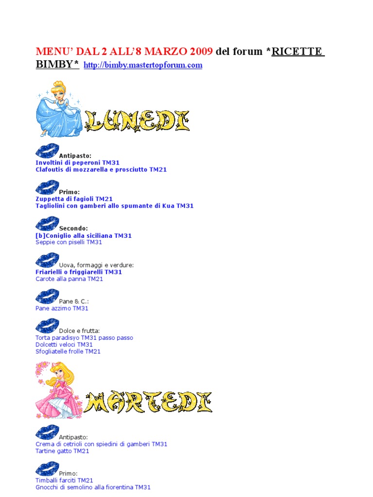 Menu Bimby 2 8 Marzo Http Bimby Mastertopforum Com